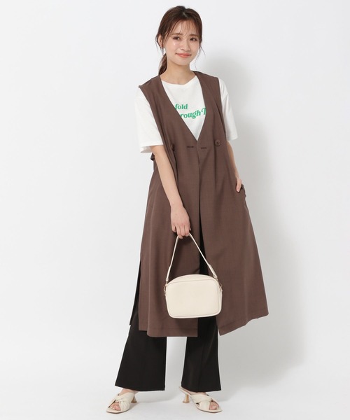 mysty woman（ミスティウーマン）の「ノーカラーロングジレ 275310（ベスト・レディース・ベージュ/ブラウン/グリーン系その他・FREE）」の22枚目の写真