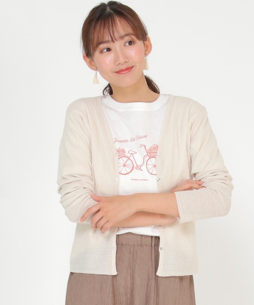 LBC(エルビーシー)の「ミニスナップボタンカーディガン(カーディガン/ボレロ・レディース・チャコールグレー/ベージュ/ミント・M/L)」の6枚目の写真