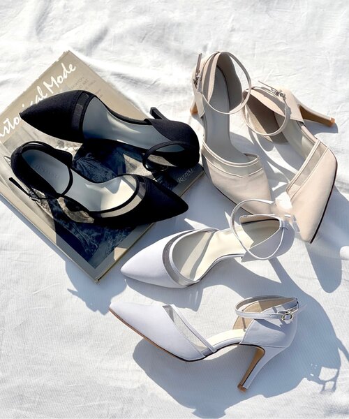 ESPERANZA（エスペランサ）の「◆【ピンヒール／ストラップ／歩きやすい／清涼感／日本製】シースルーアンクルストラップサンダル（パンプス・レディース・ブラック系2/ベージュ系2/ブルー系2・22.5cm/23.5cm/24.5cm/23.0cm/24.0cm/22.0cm）」の2枚目の写真