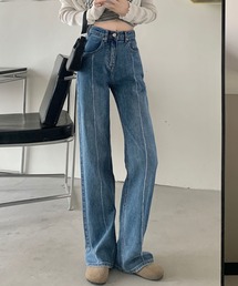 ワイドシルエットセンタータックデニムパンツ【ZOZOTOWN限定】