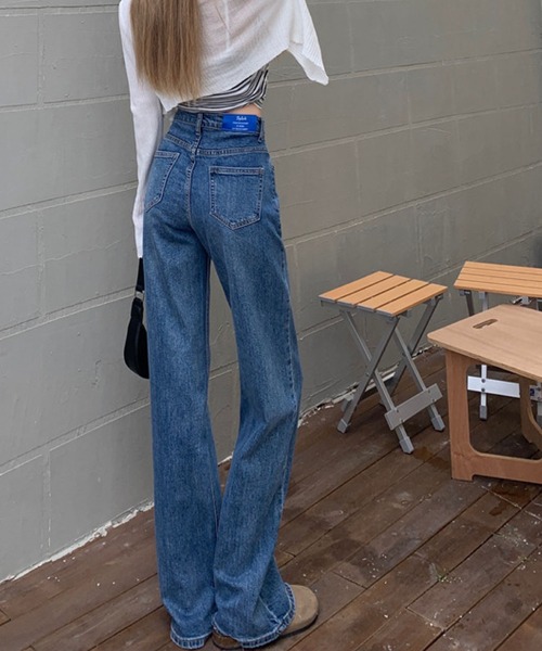 meJane(ミージェーン)の「ワイドシルエットセンタータックデニムパンツ【ZOZOTOWN限定】(デニムパンツ・レディース・ブルー・S/M)」の7枚目の写真