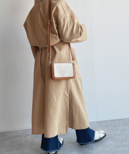 w closet（ダブルクローゼット）の「コットンリネンガウンコート（トレンチコート・レディース・ライム/サンドベージュ/ライトカーキ/ライトベージュ・FREE）」の18枚目の写真