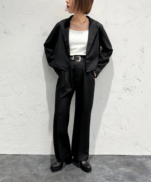 apres jour mignon(アプレジュールミニョン)の「ショート丈ジャケット【SETUP着用可能】【ZOZOTOWN限定アイテム】(テーラードジャケット・レディース・ブラック/ブルー/グレイッシュベージュ/ピンク系その他2・X-LARGE/フリー)」の17枚目の写真