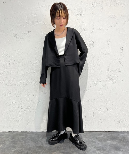 apres jour mignon(アプレジュールミニョン)の「ショート丈ジャケット【SETUP着用可能】【ZOZOTOWN限定アイテム】(テーラードジャケット・レディース・ブラック/ブルー/グレイッシュベージュ/ピンク系その他2・X-LARGE/フリー)」の19枚目の写真