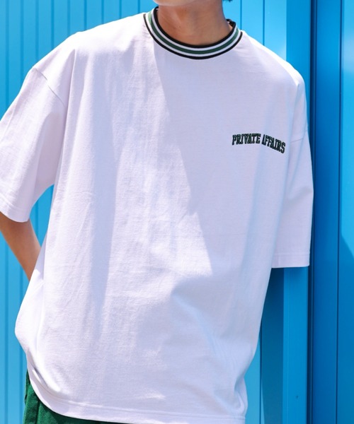 WEGO（ウィゴー）の「WEGO/ヘビーウエイト ラインリブ刺繍BIGT（Tシャツ/カットソー・メンズ・パープル/ブラック/ホワイト/サックスブルー/グレー系その他・MEDIUM/LARGE）」の2枚目の写真