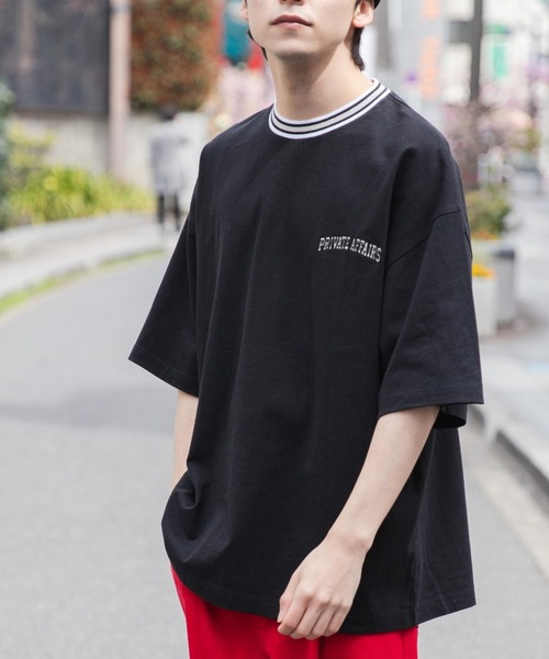 WEGO（ウィゴー）の「WEGO/ヘビーウエイト ラインリブ刺繍BIGT（Tシャツ/カットソー・メンズ・パープル/ブラック/ホワイト/サックスブルー/グレー系その他・MEDIUM/LARGE）」の7枚目の写真