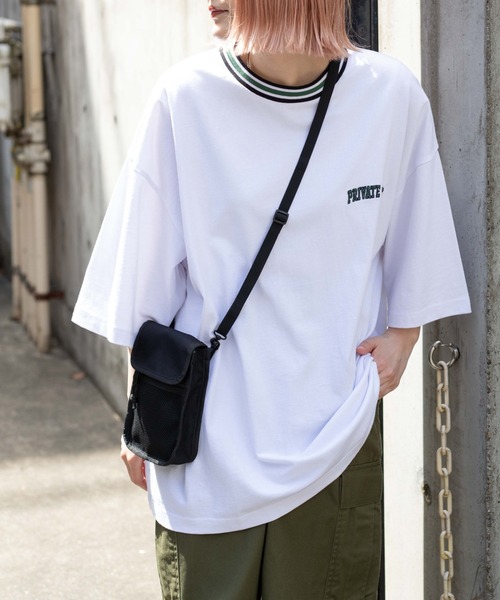 WEGO（ウィゴー）の「WEGO/ヘビーウエイト ラインリブ刺繍BIGT（Tシャツ/カットソー・メンズ・パープル/ブラック/ホワイト/サックスブルー/グレー系その他・MEDIUM/LARGE）」の6枚目の写真