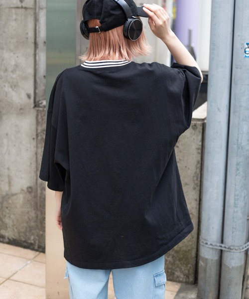 WEGO（ウィゴー）の「WEGO/ヘビーウエイト ラインリブ刺繍BIGT（Tシャツ/カットソー・メンズ・パープル/ブラック/ホワイト/サックスブルー/グレー系その他・MEDIUM/LARGE）」の13枚目の写真