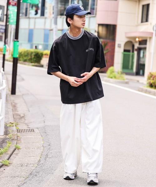 WEGO（ウィゴー）の「WEGO/ヘビーウエイト ラインリブ刺繍BIGT（Tシャツ/カットソー・メンズ・パープル/ブラック/ホワイト/サックスブルー/グレー系その他・MEDIUM/LARGE）」の21枚目の写真