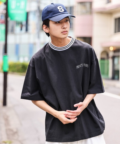 WEGO（ウィゴー）の「WEGO/ヘビーウエイト ラインリブ刺繍BIGT（Tシャツ/カットソー・メンズ・パープル/ブラック/ホワイト/サックスブルー/グレー系その他・MEDIUM/LARGE）」の16枚目の写真