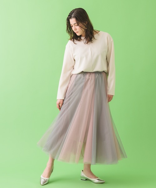 Paradise Picnic（パラダイスピクニック）の「バイカラーチュールスカート（スカート・レディース・ブラック/ピンク/ブラウン・FREE）」の18枚目の写真