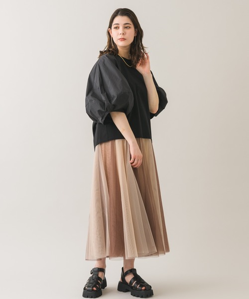 Paradise Picnic（パラダイスピクニック）の「バイカラーチュールスカート（スカート・レディース・ブラック/ピンク/ブラウン・FREE）」の9枚目の写真
