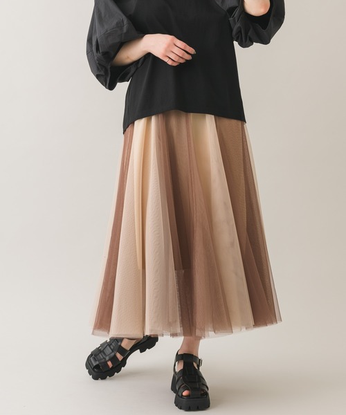 Paradise Picnic（パラダイスピクニック）の「バイカラーチュールスカート（スカート・レディース・ブラック/ピンク/ブラウン・FREE）」の11枚目の写真