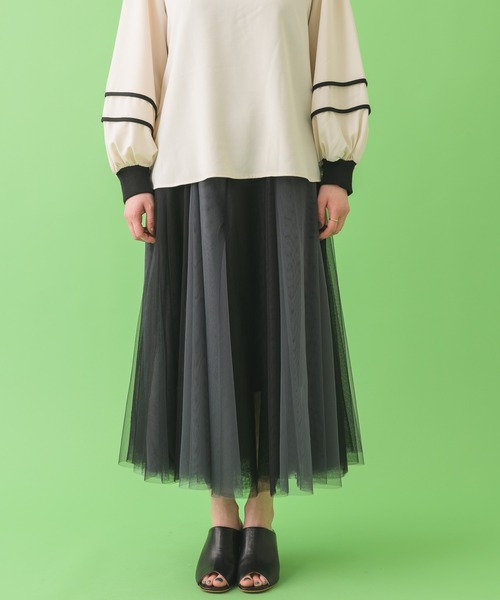 Paradise Picnic（パラダイスピクニック）の「バイカラーチュールスカート（スカート・レディース・ブラック/ピンク/ブラウン・FREE）」の16枚目の写真