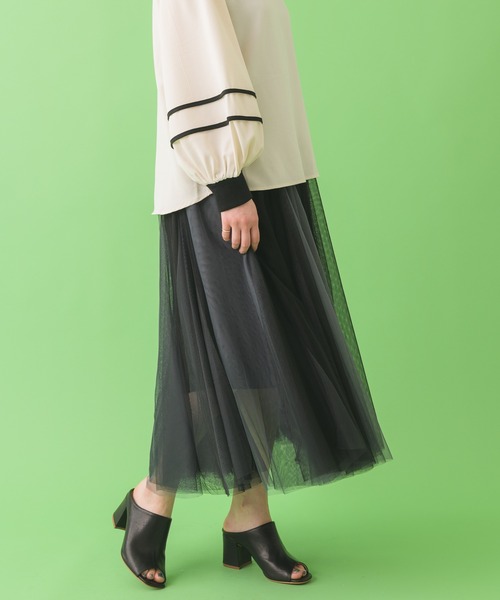 Paradise Picnic（パラダイスピクニック）の「バイカラーチュールスカート（スカート・レディース・ブラック/ピンク/ブラウン・FREE）」の17枚目の写真