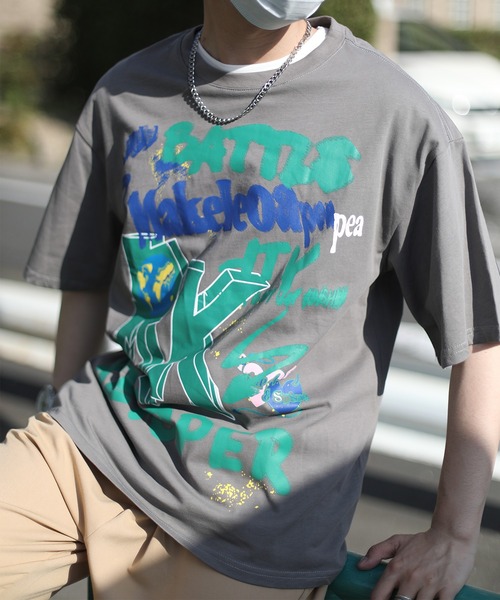 セール Hook 個性派 落書き風フロントプリントビッグteeシャツ Tシャツ カットソー Hook フック のファッション通販 Zozotown