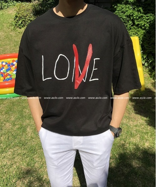 Tシャツ・カットソー ASCLO Cross Box Fit Short Sleeve T Shirt ASCLO（エジュクロ）の「ASCLO LOVE Short Sleeve T（Tシャツ