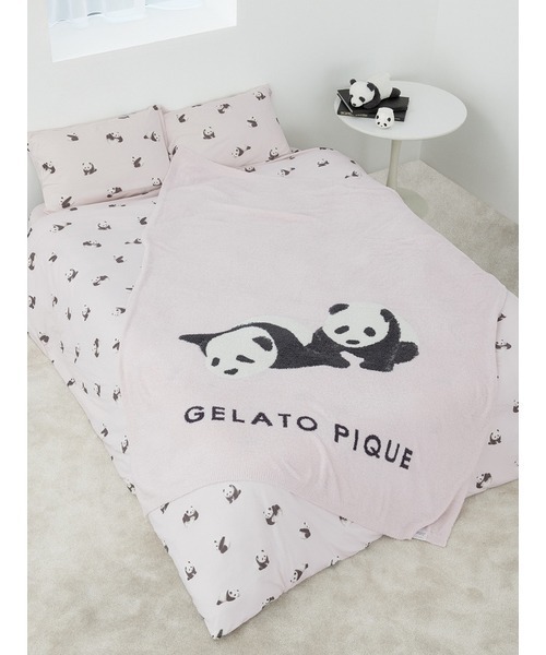 新品 ジェラートピケ パンダ柄ベッドカバー３点セット シングルサイズ gelato pique Sleep（ジェラートピケスリープ）の「【Sleep
