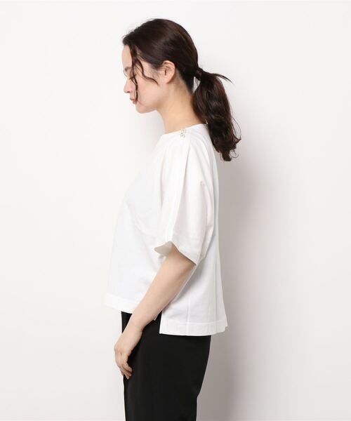 PICCIN(ピッチン)の「ショルダーパールドルマンカットソー(Tシャツ/カットソー・レディース・ブラック/オフホワイト・M)」の3枚目の写真