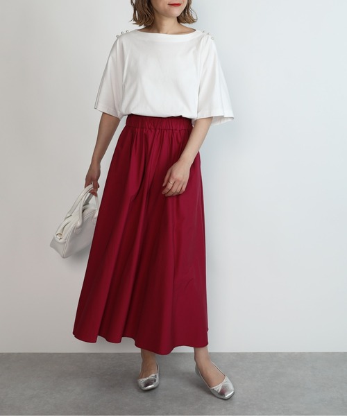 PICCIN(ピッチン)の「ショルダーパールドルマンカットソー(Tシャツ/カットソー・レディース・ブラック/オフホワイト・M)」の17枚目の写真
