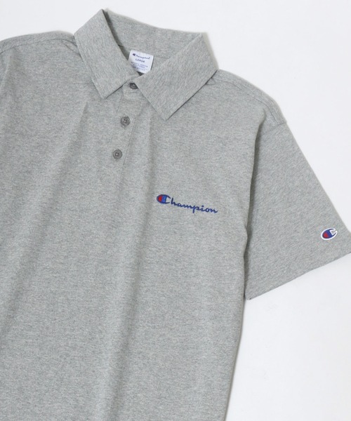 Champion(チャンピオン)の「Champion/チャンピオン USAコットン ワンポイントロゴ刺繍 ポロシャツ(ポロシャツ・メンズ・ホワイト/ブラック/ネイビー/グレー/チャコール・M/L/XL)」の3枚目の写真