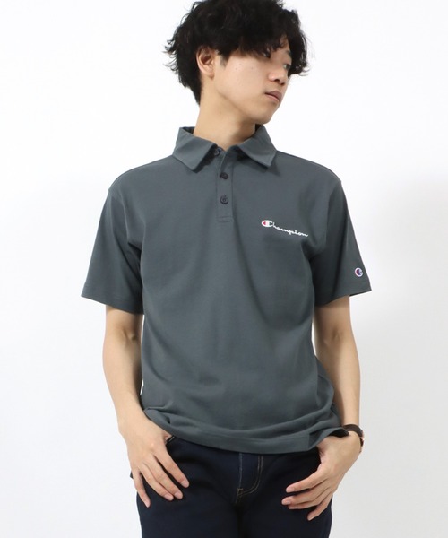 Champion(チャンピオン)の「Champion/チャンピオン USAコットン ワンポイントロゴ刺繍 ポロシャツ(ポロシャツ・メンズ・ホワイト/ブラック/ネイビー/グレー/チャコール・M/L/XL)」の9枚目の写真