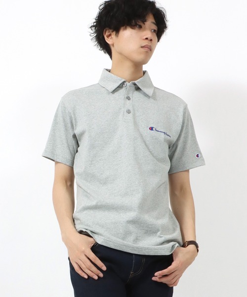 Champion(チャンピオン)の「Champion/チャンピオン USAコットン ワンポイントロゴ刺繍 ポロシャツ(ポロシャツ・メンズ・ホワイト/ブラック/ネイビー/グレー/チャコール・M/L/XL)」の8枚目の写真