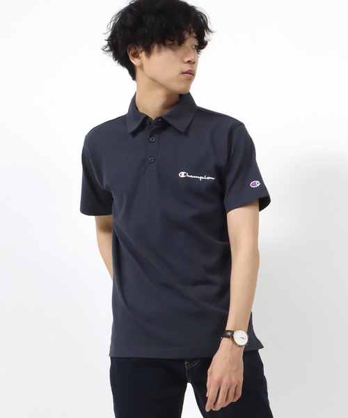 Champion(チャンピオン)の「Champion/チャンピオン USAコットン ワンポイントロゴ刺繍 ポロシャツ(ポロシャツ・メンズ・ホワイト/ブラック/ネイビー/グレー/チャコール・M/L/XL)」の10枚目の写真