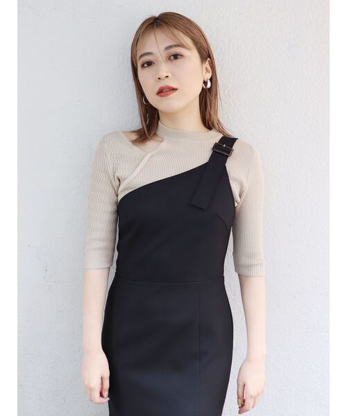 MURUA(ムルーア)の「マーメイドワンショルジャンパースカート(ワンピース・レディース・アイボリー/ブラック/インディゴブルー・2/1)」の8枚目の写真