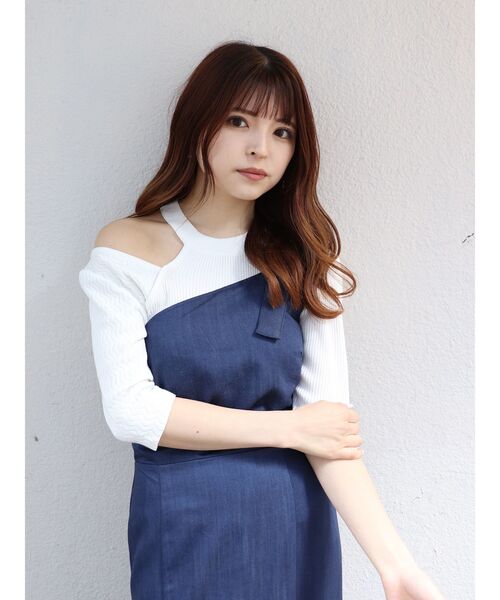MURUA(ムルーア)の「マーメイドワンショルジャンパースカート(ワンピース・レディース・アイボリー/ブラック/インディゴブルー・2/1)」の15枚目の写真