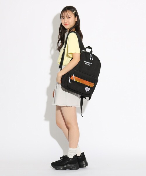 PINK-latte（ピンクラテ）の「◆オーロラテープポケットリュック（バックパック/リュック・キッズ・ブラック/ライトグリーン/ライトパープル・00）」の18枚目の写真