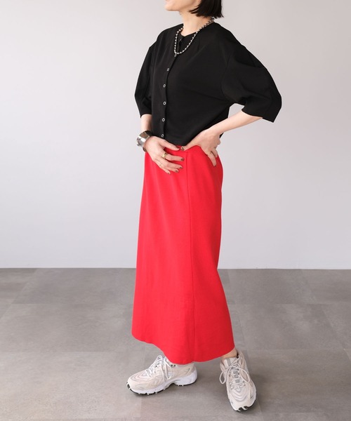 ＡＮＤＪ（アンドジェイ）の「2WAY丸袖ショートカーディガン（カーディガン/ボレロ・レディース・レッド/ブラウン/ブルー/ブラック・M）」の12枚目の写真