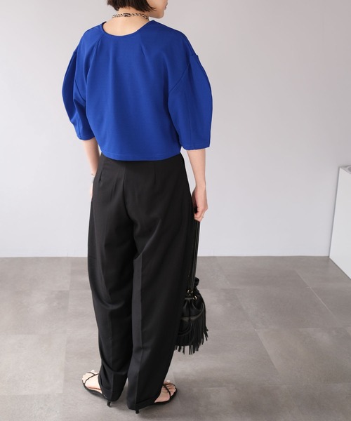 ＡＮＤＪ（アンドジェイ）の「2WAY丸袖ショートカーディガン（カーディガン/ボレロ・レディース・レッド/ブラウン/ブルー/ブラック・M）」の19枚目の写真