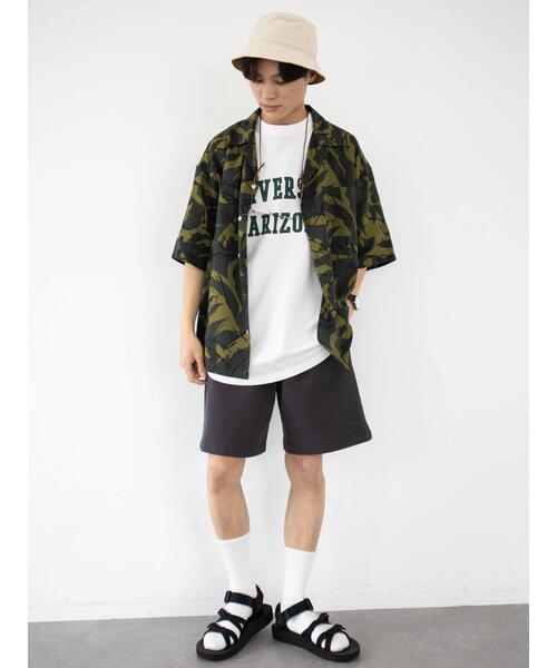 CRAFT STANDARD BOUTIQUE（クラフトスタンダードブティック）の「綿レーヨンオープンカラー半袖シャツ-A　＊（シャツ/ブラウス・メンズ・カーキ/ダークネイビー・LL/M/L）」の4枚目の写真