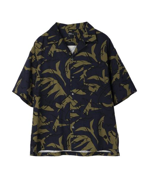 CRAFT STANDARD BOUTIQUE（クラフトスタンダードブティック）の「綿レーヨンオープンカラー半袖シャツ-A　＊（シャツ/ブラウス・メンズ・カーキ/ダークネイビー・LL/M/L）」の5枚目の写真