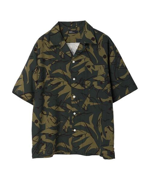 CRAFT STANDARD BOUTIQUE（クラフトスタンダードブティック）の「綿レーヨンオープンカラー半袖シャツ-A　＊（シャツ/ブラウス・メンズ・カーキ/ダークネイビー・LL/M/L）」の16枚目の写真