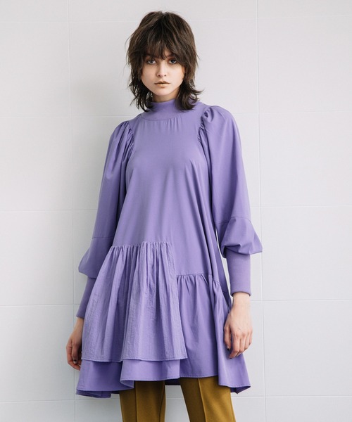 AULA AILA（アウラアイラ）の「ティアードチュニック（シャツ/ブラウス・レディース・ブラック/ネイビー/パープル・0）」の10枚目の写真