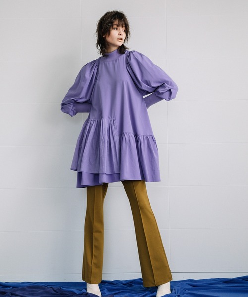 AULA AILA（アウラアイラ）の「ティアードチュニック（シャツ/ブラウス・レディース・ブラック/ネイビー/パープル・0）」の4枚目の写真