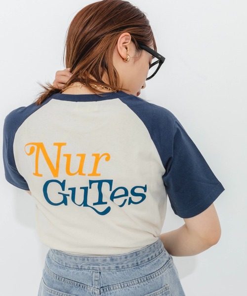 nemne store(ネンネストア)の「ラグラン切替アソートTシャツ(Tシャツ/カットソー・レディース・ブラック/ネイビー/グレー/ピンク・フリー)」の4枚目の写真