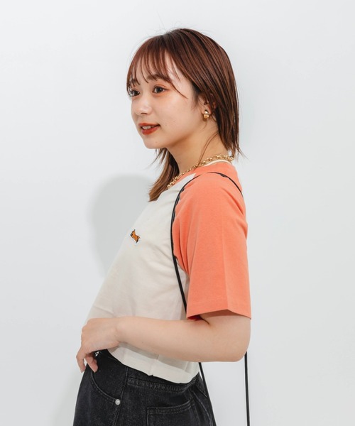 nemne store(ネンネストア)の「ラグラン切替アソートTシャツ(Tシャツ/カットソー・レディース・ブラック/ネイビー/グレー/ピンク・フリー)」の8枚目の写真