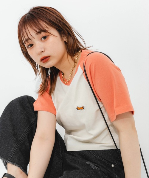 nemne store(ネンネストア)の「ラグラン切替アソートTシャツ(Tシャツ/カットソー・レディース・ブラック/ネイビー/グレー/ピンク・フリー)」の15枚目の写真