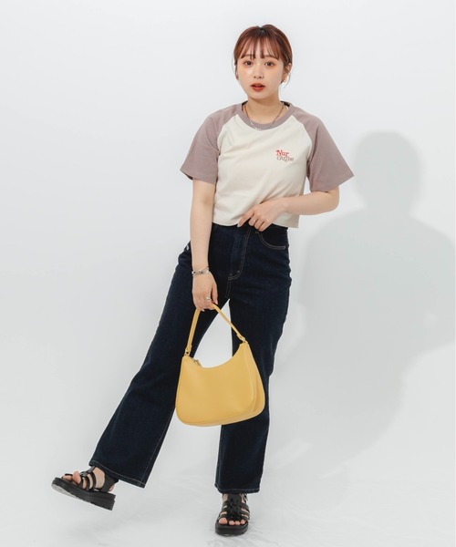 nemne store(ネンネストア)の「ラグラン切替アソートTシャツ(Tシャツ/カットソー・レディース・ブラック/ネイビー/グレー/ピンク・フリー)」の19枚目の写真