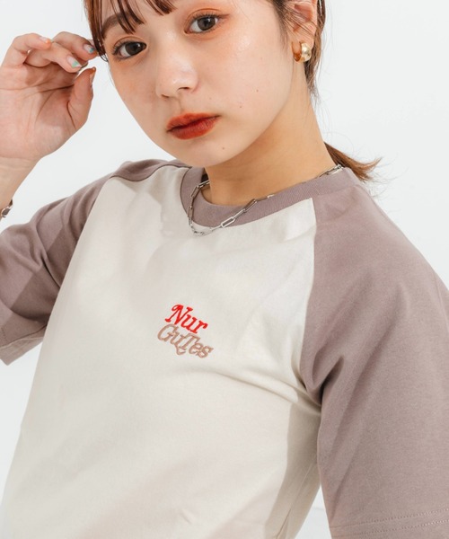 nemne store(ネンネストア)の「ラグラン切替アソートTシャツ(Tシャツ/カットソー・レディース・ブラック/ネイビー/グレー/ピンク・フリー)」の5枚目の写真