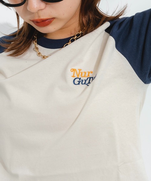 nemne store(ネンネストア)の「ラグラン切替アソートTシャツ(Tシャツ/カットソー・レディース・ブラック/ネイビー/グレー/ピンク・フリー)」の6枚目の写真