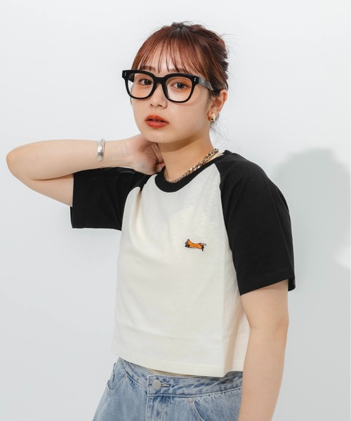 nemne store(ネンネストア)の「ラグラン切替アソートTシャツ(Tシャツ/カットソー・レディース・ブラック/ネイビー/グレー/ピンク・フリー)」の17枚目の写真