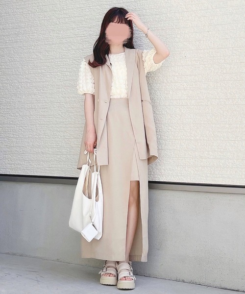 toucher du brise（トゥシェドブリーズ）の「【yuririnコラボ】スリットちら見せタイトスカート（スカート・レディース・ブラック/ピンク/ベージュ・S/M）」の12枚目の写真