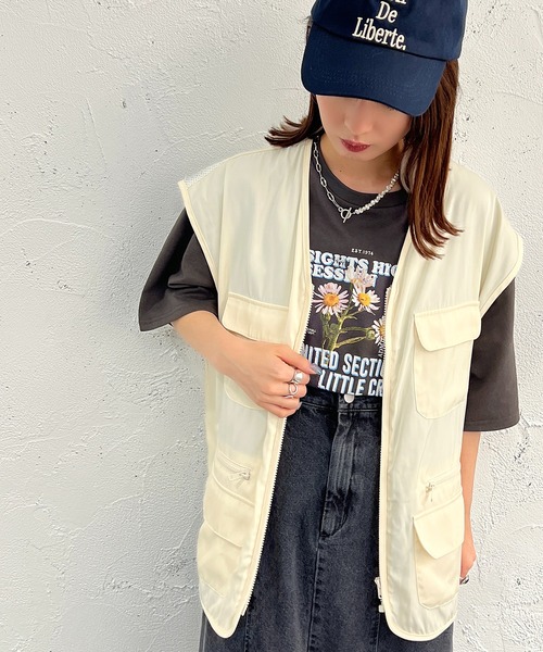 apres jour mignon(アプレジュールミニョン)の「フィッシングベスト【ZOZOTOWN限定アイテム】(ベスト・レディース・ブラック/アイボリー/カーキ・フリー)」の5枚目の写真