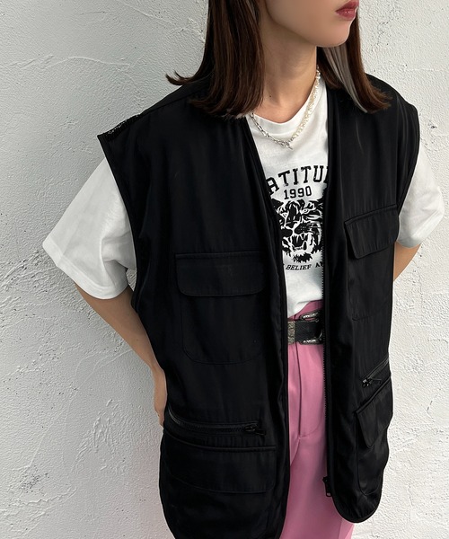 apres jour mignon(アプレジュールミニョン)の「フィッシングベスト【ZOZOTOWN限定アイテム】(ベスト・レディース・ブラック/アイボリー/カーキ・フリー)」の10枚目の写真