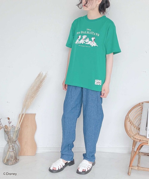 AS KNOW AS plus（アズノゥアズプラス）の「●101匹わんちゃんTシャツ 【Disney（ディズニー）】（Tシャツ/カットソー・レディース・オレンジ/グリーン/オートミール/スミクロ・FREE）」の9枚目の写真