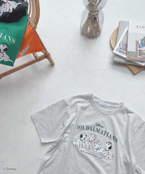 AS KNOW AS plus（アズノゥアズプラス）の「●101匹わんちゃんTシャツ 【Disney（ディズニー）】（Tシャツ/カットソー・レディース・オレンジ/グリーン/オートミール/スミクロ・FREE）」の6枚目の写真